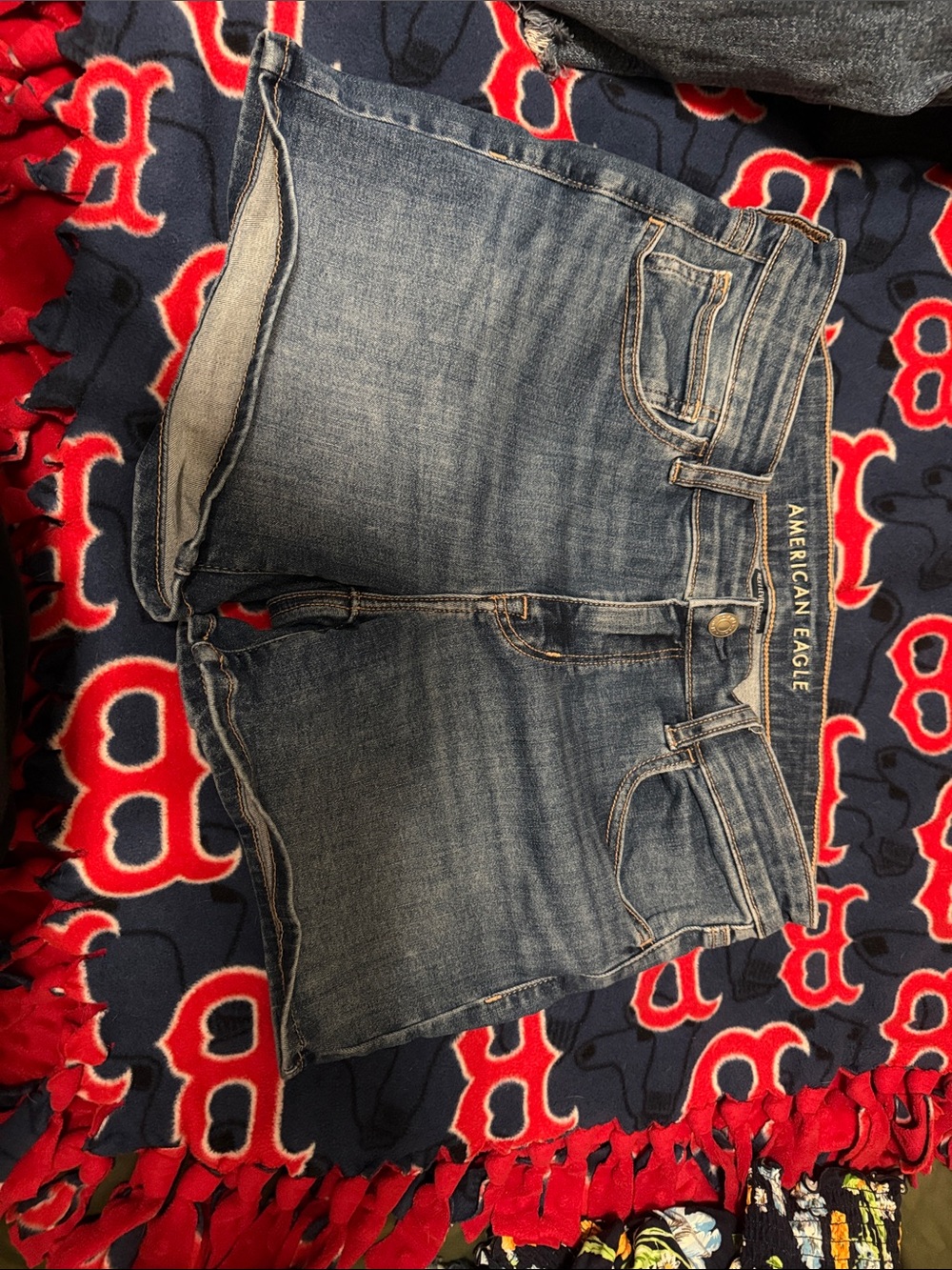 American Eagle Outfitters Denim Shorts in Distressed Blue